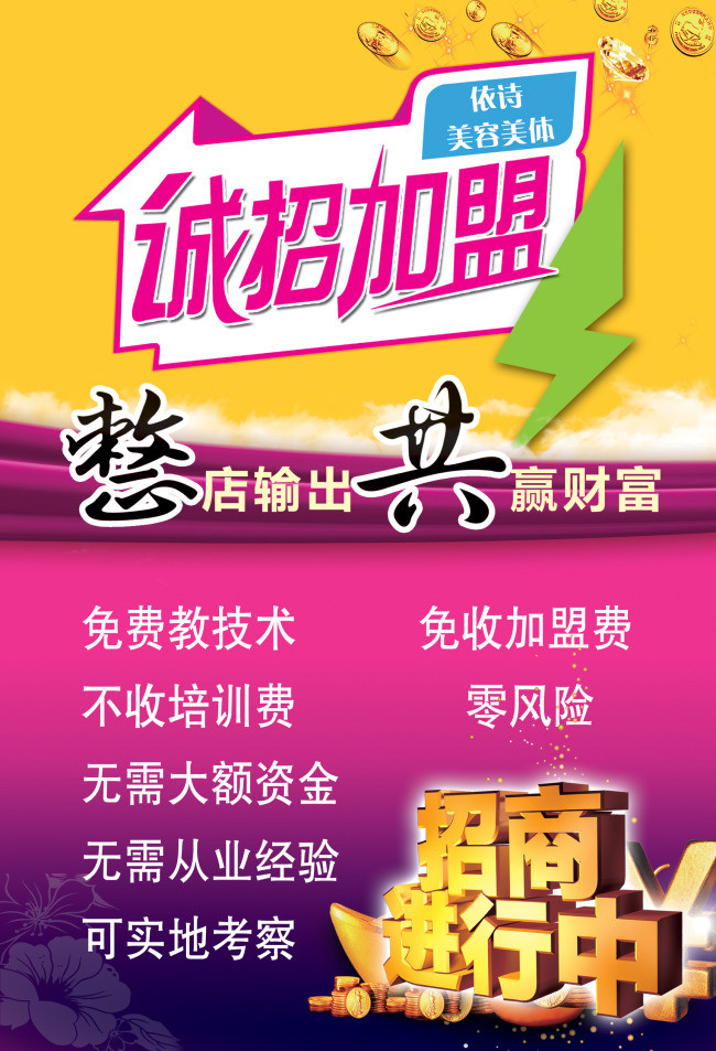 美容美体减肥招商加盟宣传单彩页广告页