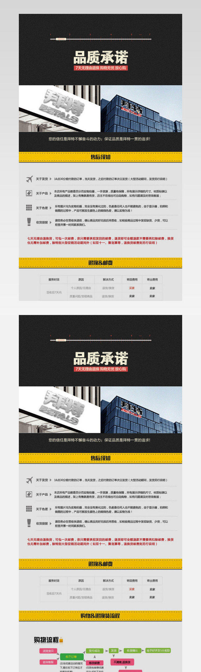 淘宝售后说明