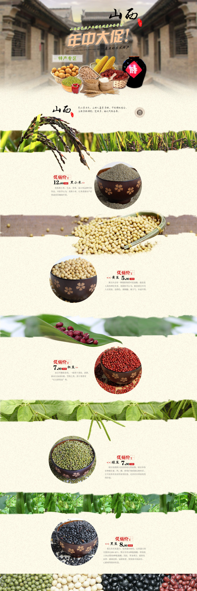 年中促销特产专题页设计   PSD原稿
