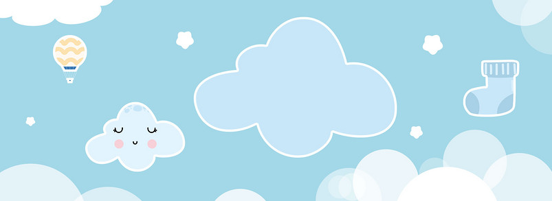 天猫母婴笑脸云朵促销banner