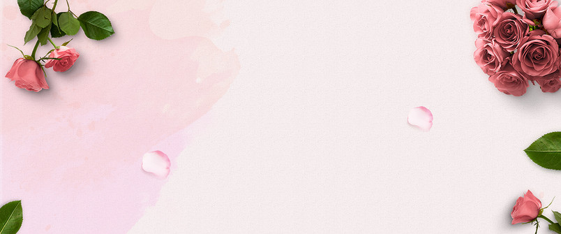 简约玫瑰花束海报背景psd