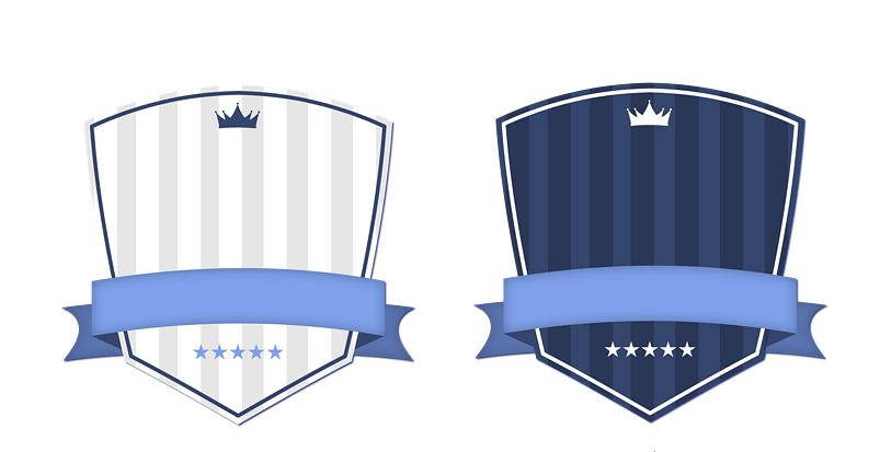 白色条纹效果盾牌标签