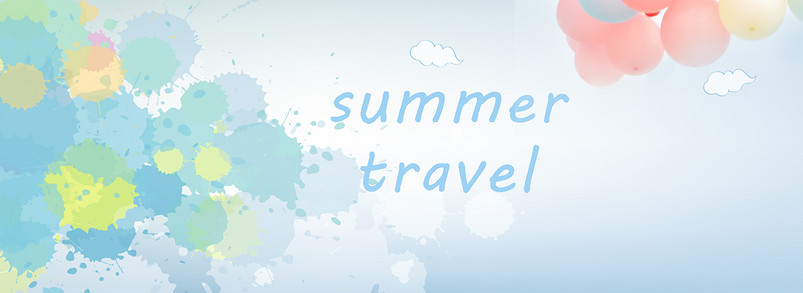 彩色水墨创意夏季背景