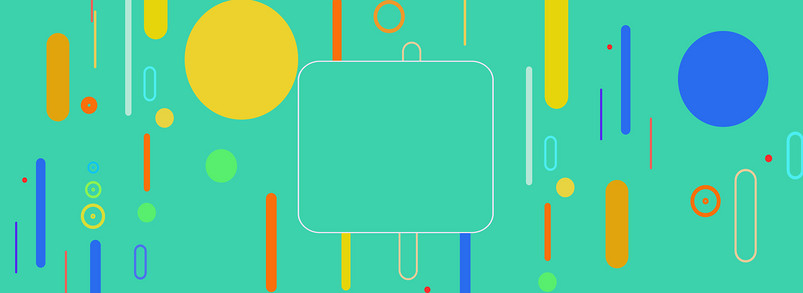 彩色创意线稿电商背景