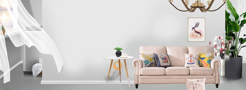 家居白色背景文艺海报banner背景