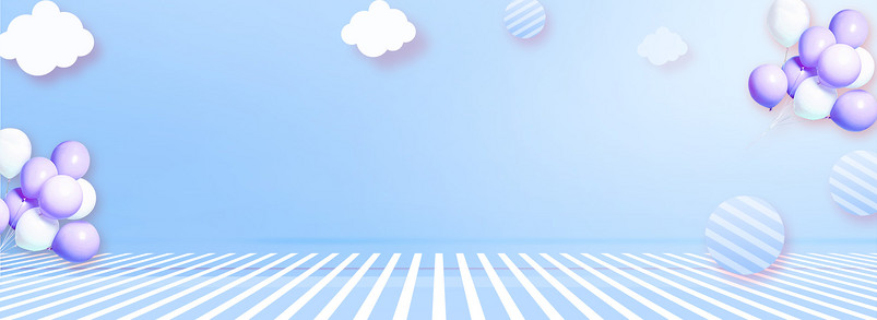 童装蓝色背景文艺海报banner背景