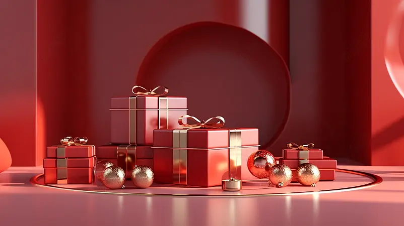 3D中国风产品展示台创意图