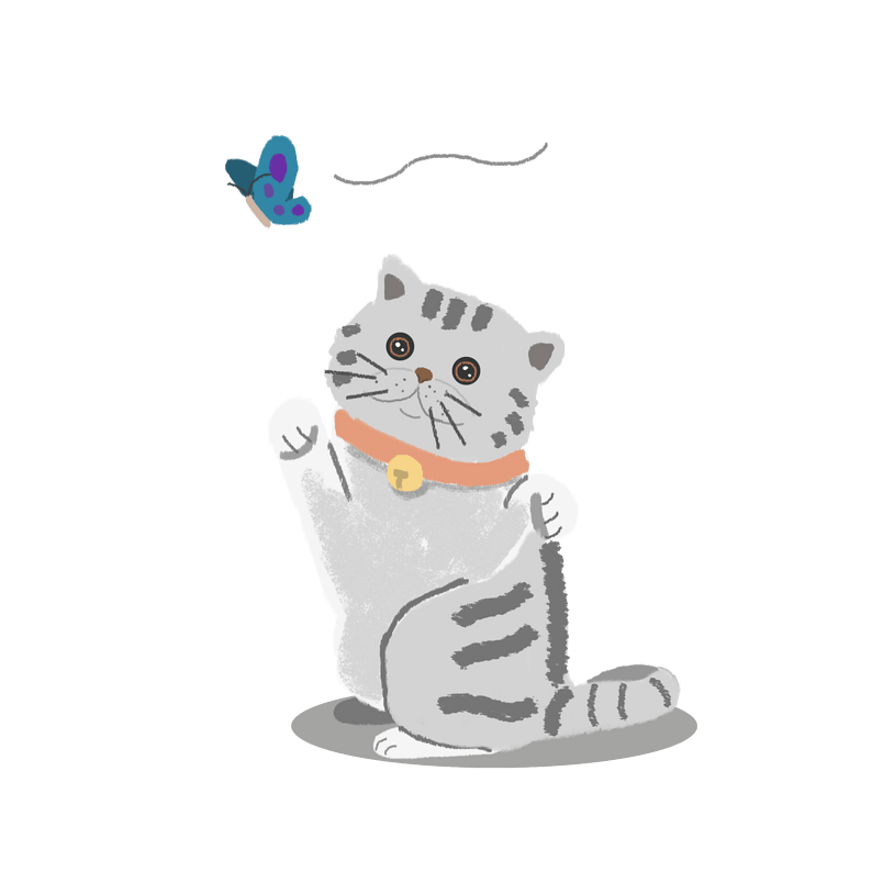 爱猫日日式手绘卡通可爱猫咪png