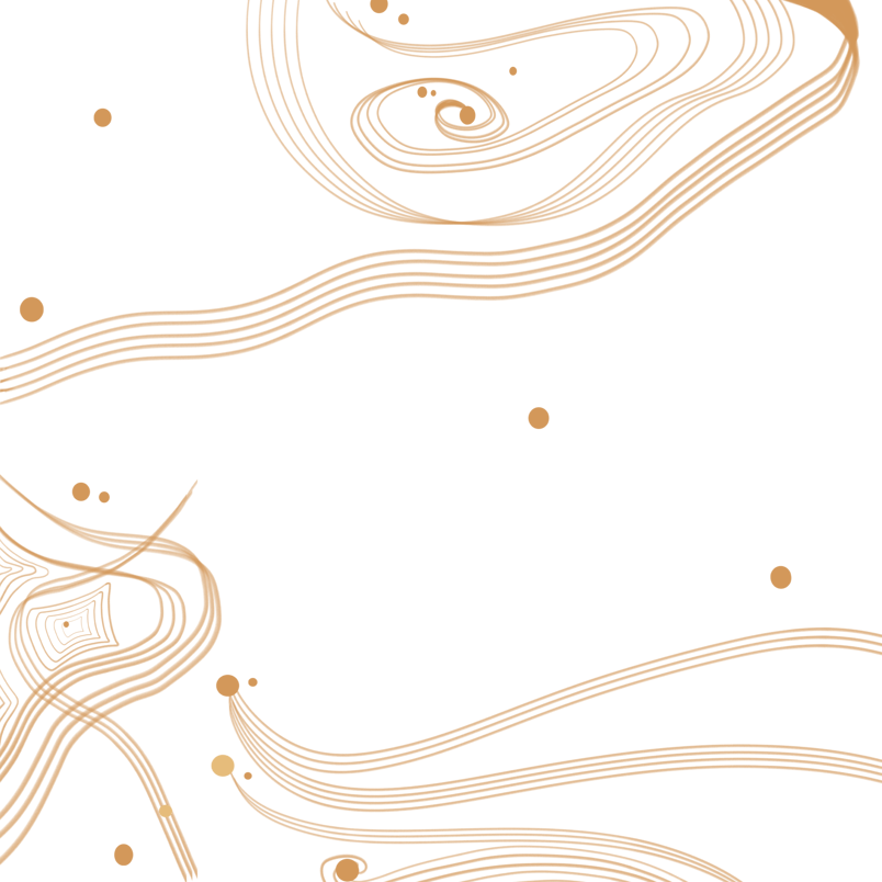 国潮风极简金色抽象曲线装饰圆点缀场景元素