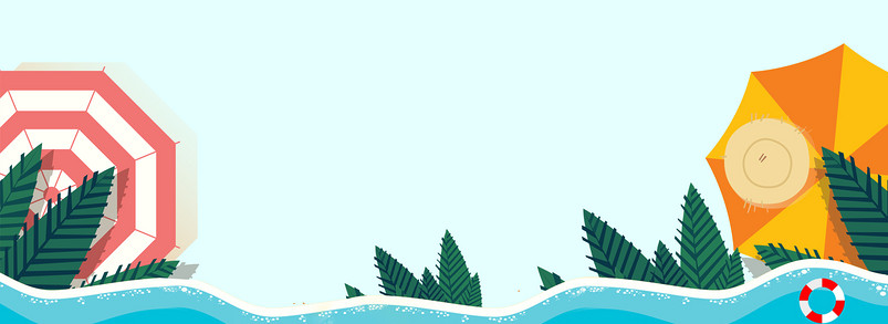 彩色夏季清凉海边背景