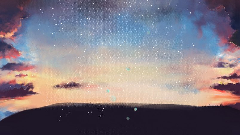 唯美浪漫璀璨星空海报背景