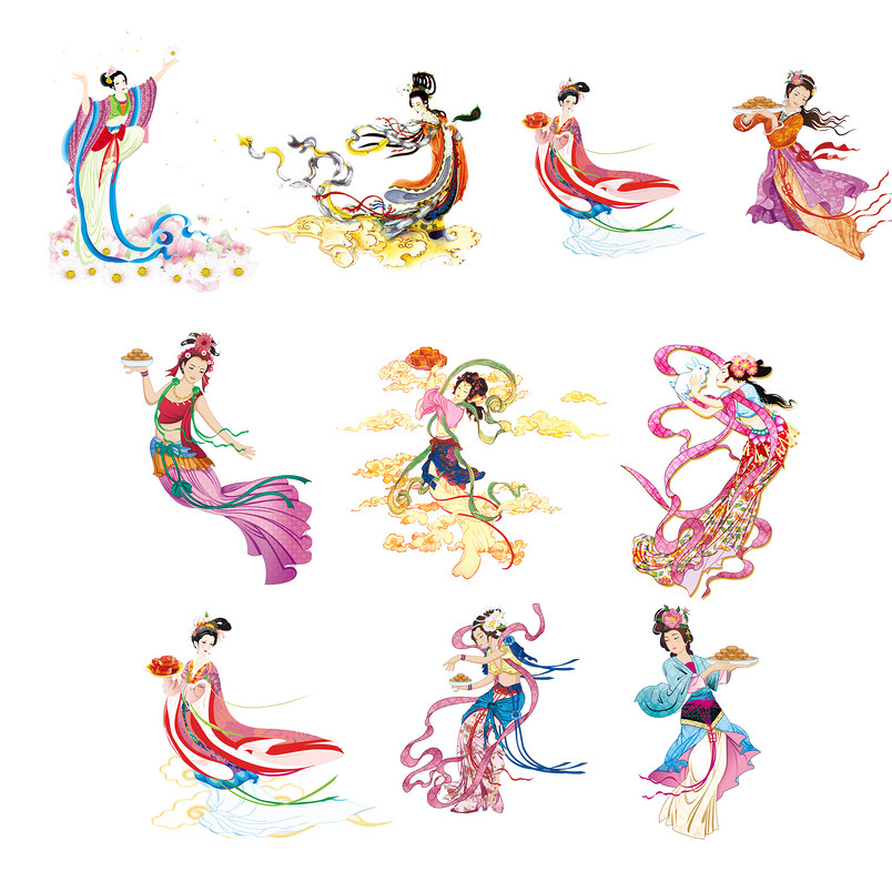 传统中国风嫦娥奔月psd模板