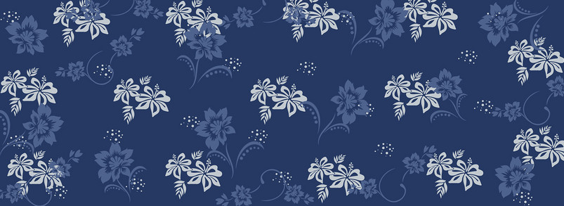 蓝色复古青花瓷花朵底纹背景