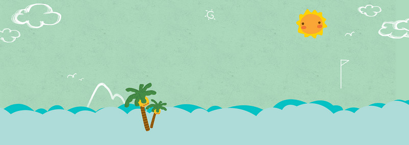 卡通海洋蓝色背景PSD分层banner