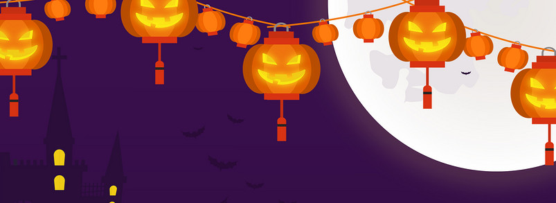 淘宝天猫万圣节卡通海报背景图设计