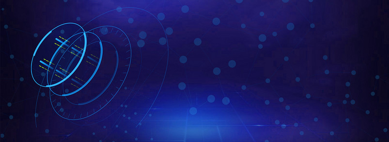 金融科技深蓝色背景简约风海报banner