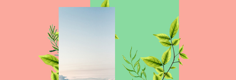 简约小清新红色背景PSD分层banner