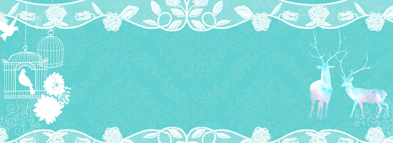 高级蓝蕾丝底纹蒂芙尼蓝背景banner