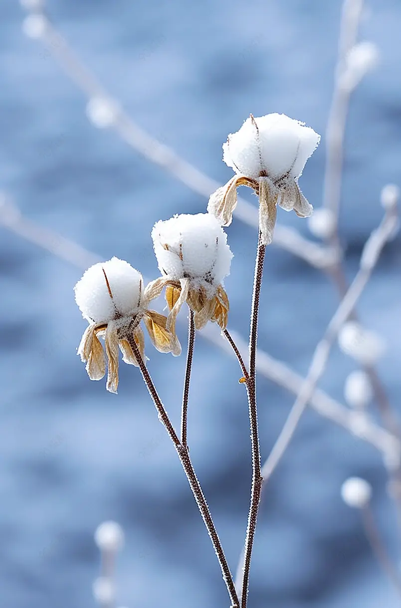 雪景下的树枝