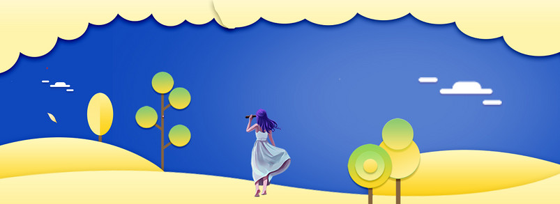 可爱卡通手绘扁平banner