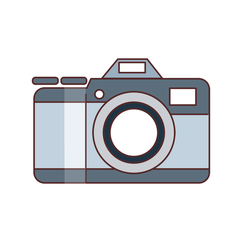 单反相机摄影卡通插画