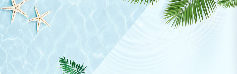 蓝色水波纹夏季女装服装海报背景