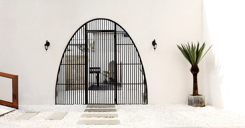 欧式拱门园林绿植男装拍摄场景背景