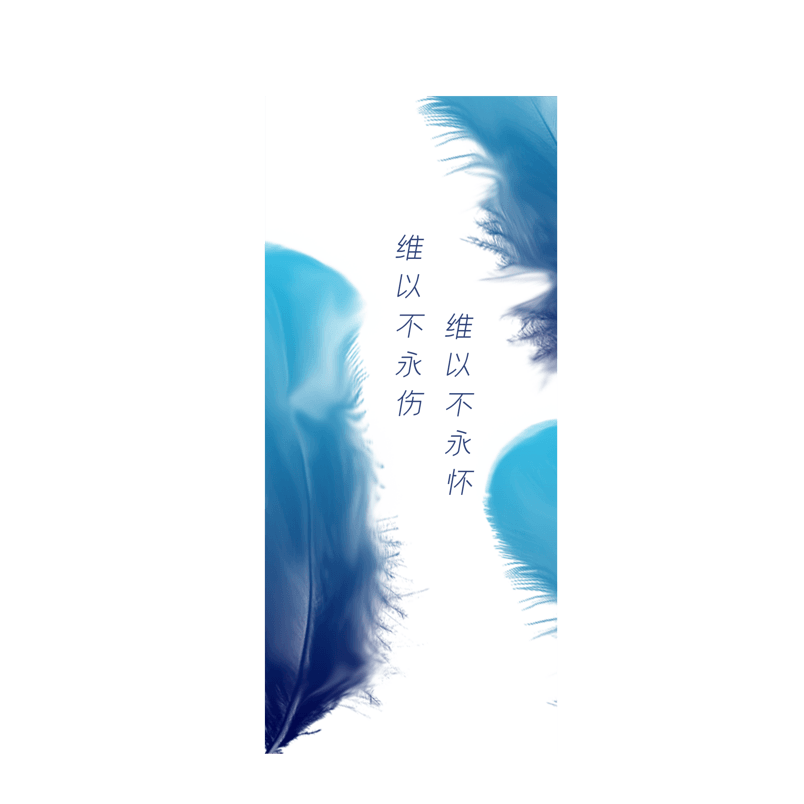 淡雅羽毛渐变水墨风png