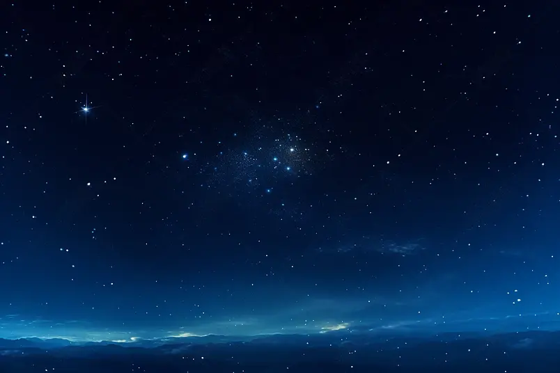 深蓝色的夜晚星空