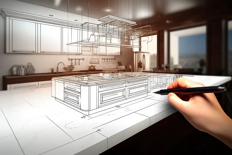 建筑设计师在绘制图纸