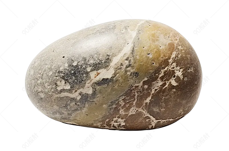 有划痕和纹路的卵石海滩河滩石