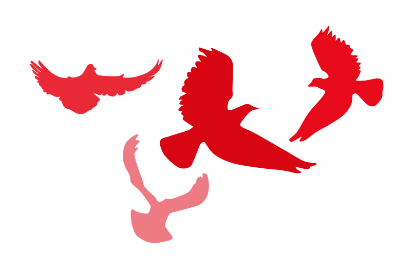 红色党建和平鸽渐变剪影背景