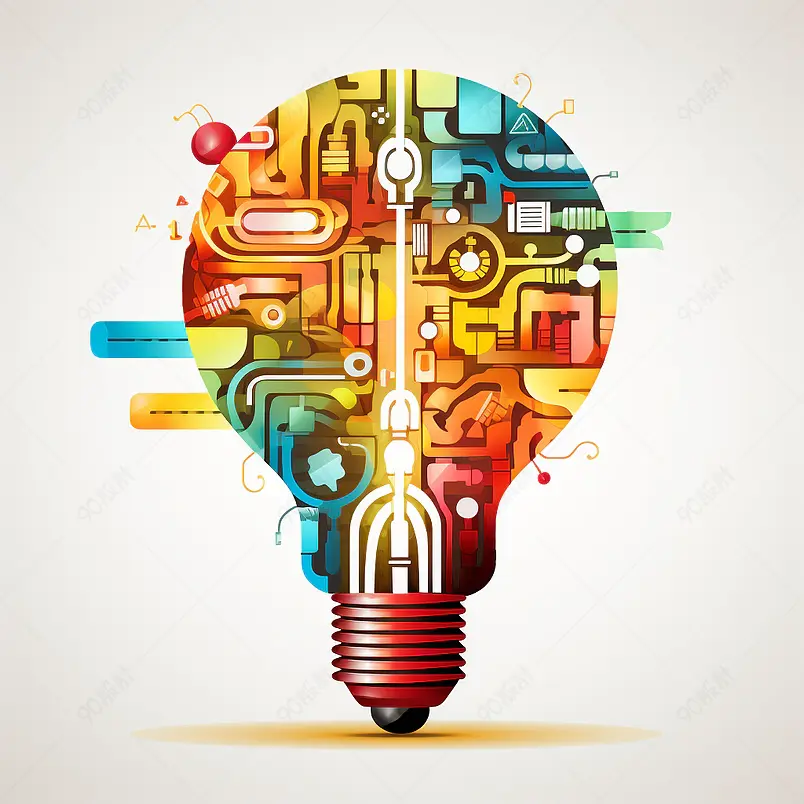 具有商业思想背景的创意灯泡