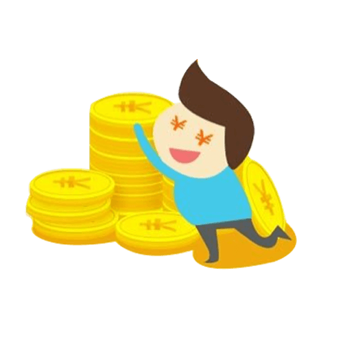 卡通黄色金币小人