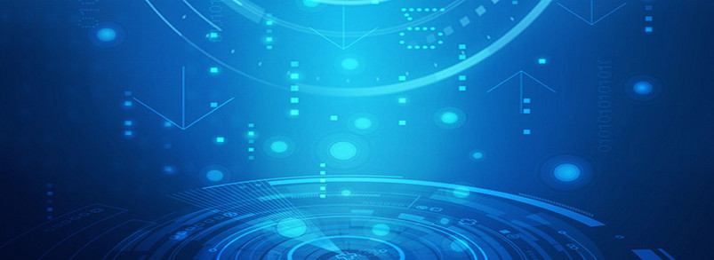 电子科技蓝色背景简约风海报banner