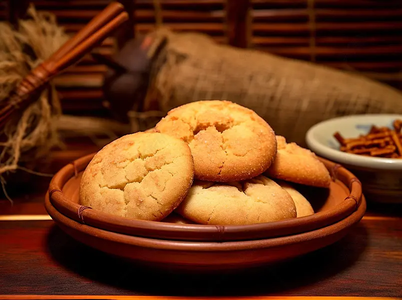 宫廷桃酥美食香酥饼干休闲零食桃酥饼干静物摄影餐饮广告