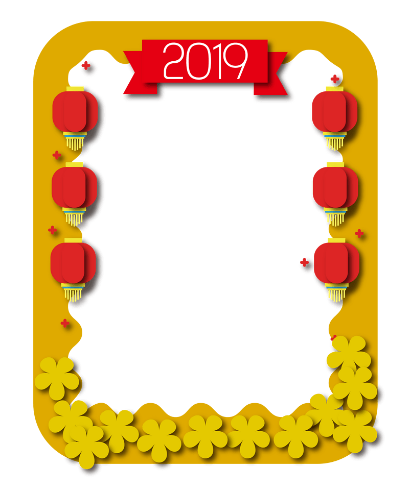 新年红色的灯笼边框