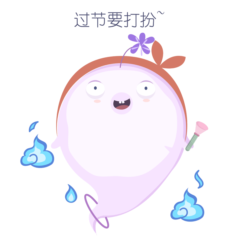 表情打扮胖鬼插画