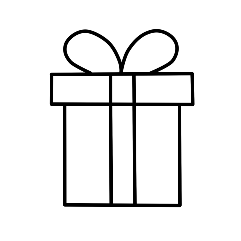 简约线条礼品包装盒图标