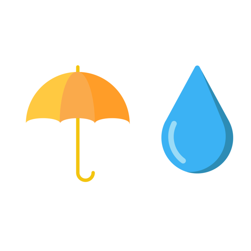 雨伞水滴矢量元素免抠