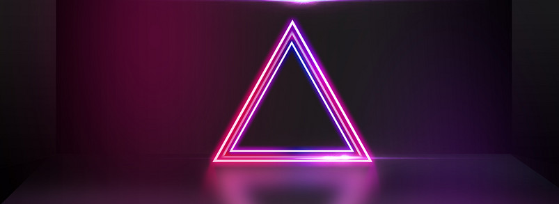 霓虹灯紫色质感Banner背景