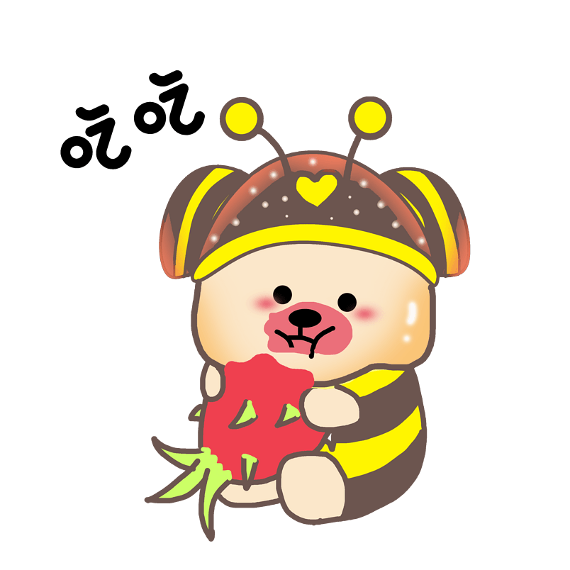 表情吃吃小蜜蜂插画