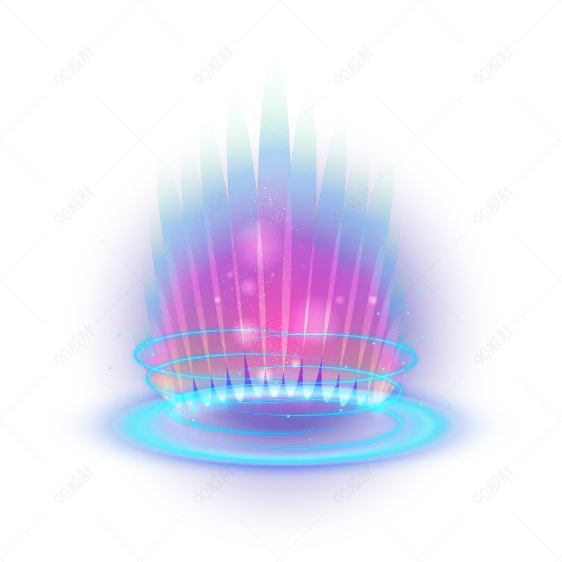 未来科技感紫色炫彩光效光洞透明矢量素材
