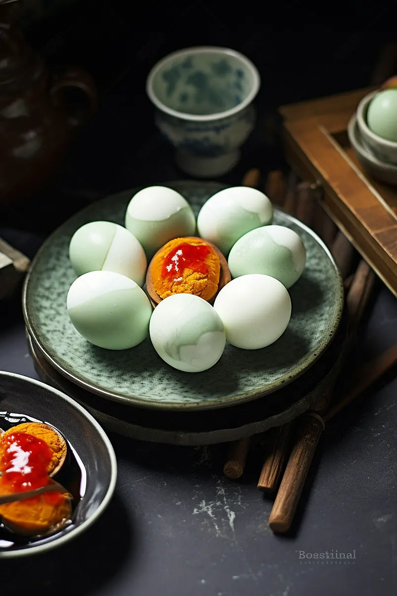 流油海鸭蛋咸鸭蛋红心流油鸭蛋餐饮摄影美食广告背景