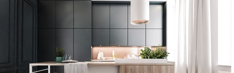  灰色背景空间家具用品厨房海报背景