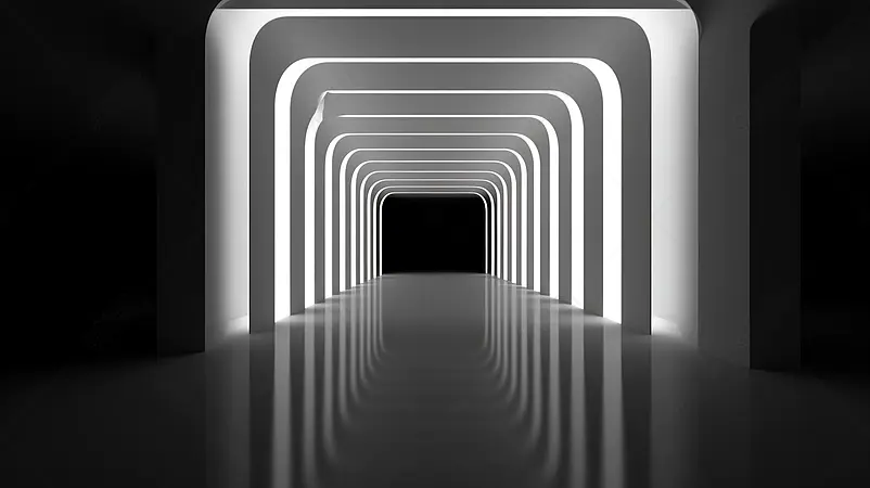 室内现代走廊高清特写摄影图