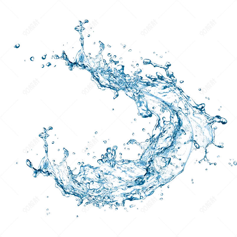 蓝色水花水波装饰液体液态水元素