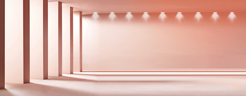 杏粉肉粉色渐变立体空间风格皮鞋箱包家居用品海报背景