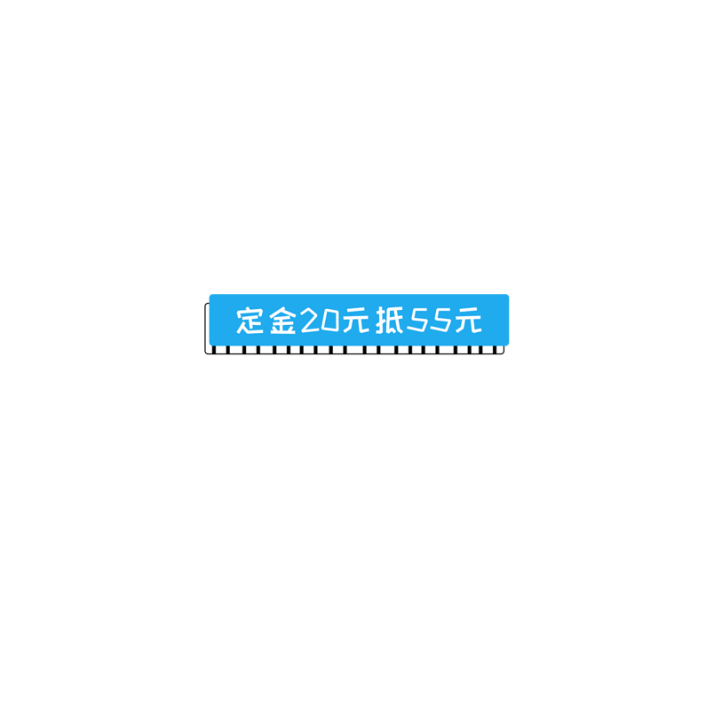 简约风定金20元抵55元促销标签