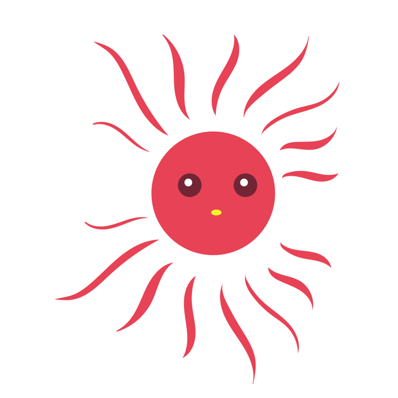夏季炎热的卡通太阳素材